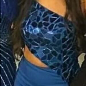 Sherri Hill blue dress size 00